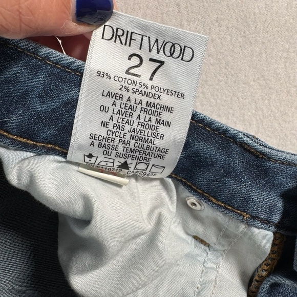 Driftwood Jeans Womens 27 Blue Jackie Skinny High Rise Medium Wash Embroidered - Picture 5 of 12